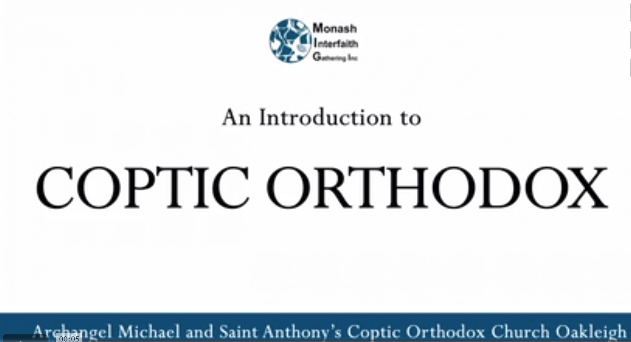 Introduction To The Christian Coptic Orthodox Faith -16 May 2022